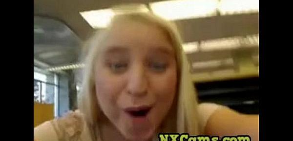  Very Cute Blonde Masturbation Webcam In Library